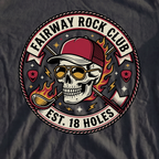 Fairway Rock Club Premium Tee, print close-up on Black