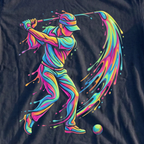Pastel Splash Swing Tee, print close-up on Navy