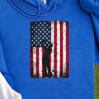 Flag Swing Hoodie, print close-up on Royal