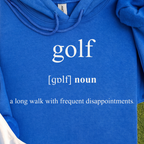Golf Definition Hoodie, print close-up on Royal