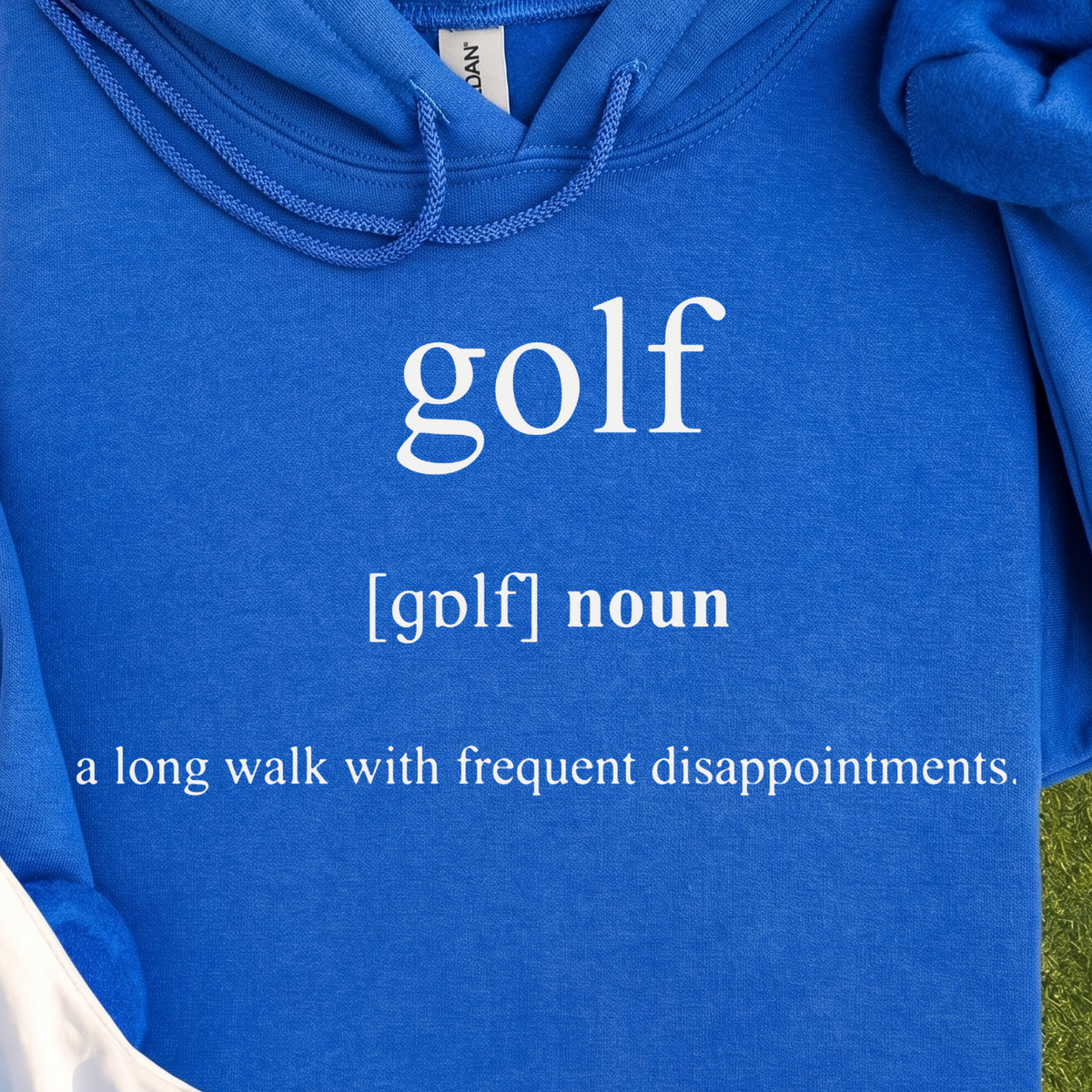 Golf Definition Hoodie, print close-up on Royal