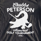 Chubbs Peterson Golf Tournament Premium Tee, print close-up on Black