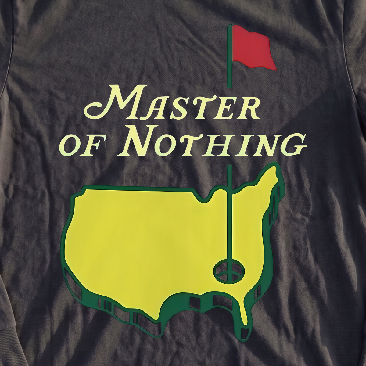 Master Of Nothing Long Sleeve Tee, print close-up on Black