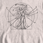 Vitruvian Man Swing Sweatshirt, print close-up on White