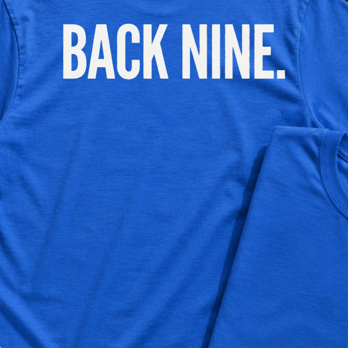 Back Nine Back Print Tee, print close-up on Royal