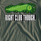 Right Club Though Pin High Tee, print close-up on Military Green