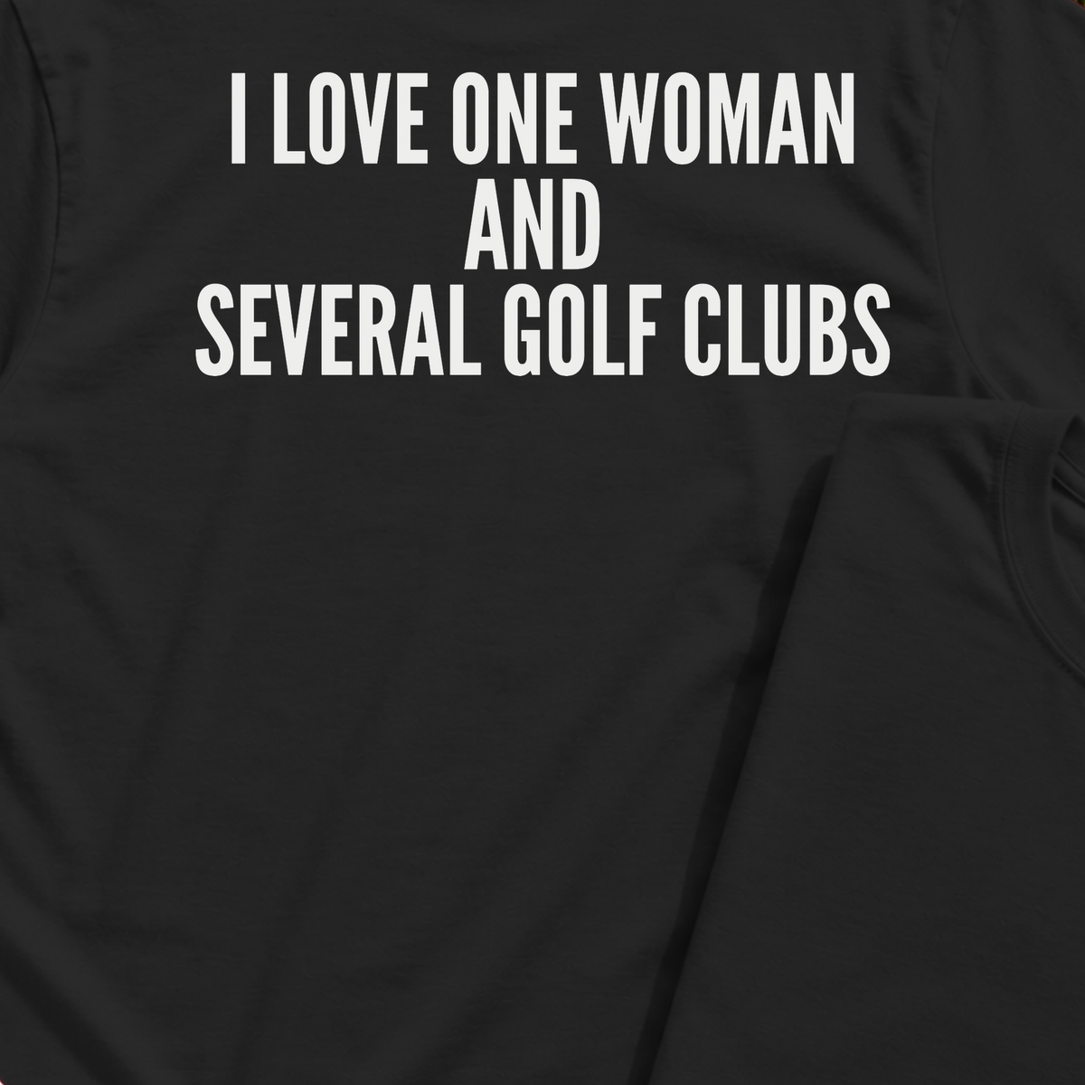I Love One Woman Back Print Tee, print close-up on Black