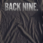 Back Nine Dimples Long Sleeve Tee, print close-up on Black