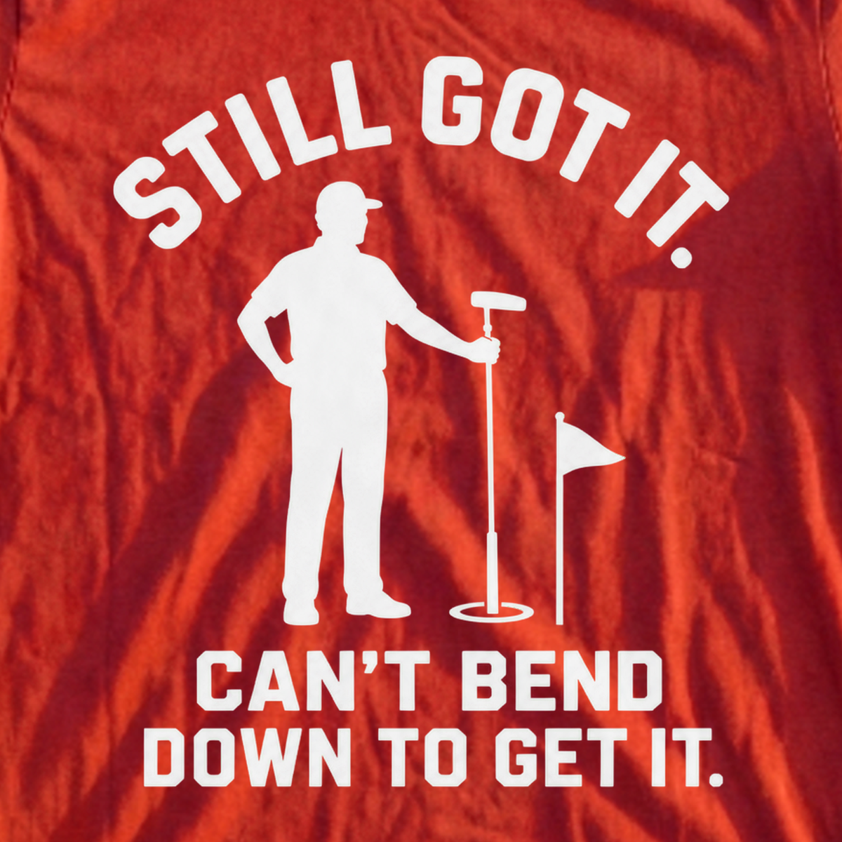 Still Got It Tee, print close-up on Red