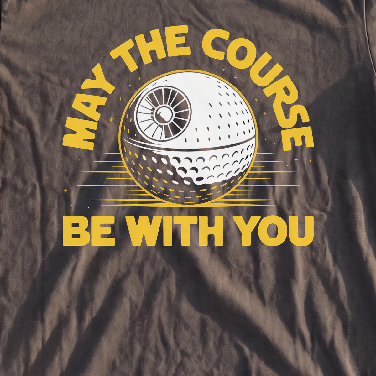 May The Course Be With You Premium Tee, print close-up on Pepper