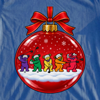 Golf Swing Bears Ornament Tee, print close-up on Royal