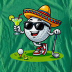 Cinco De Mayo Ball Long Sleeve Tee, print close-up on Irish Green
