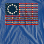 Betsy Ross Golf Flag Tee, print close-up on Royal