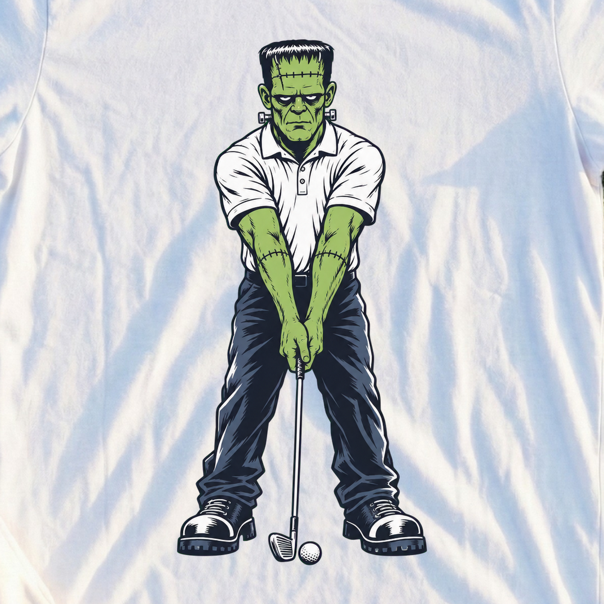 Arms Straight Tee, print close-up on White