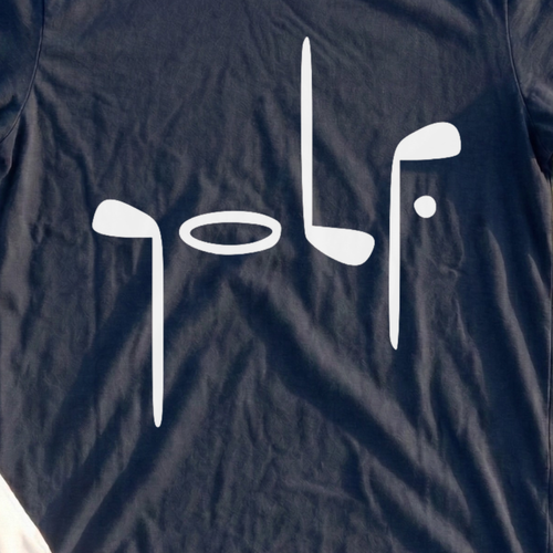 Golf Club Type Tee, print close-up on Navy