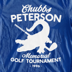 Chubbs Peterson Golf Tournament Long Sleeve Tee, print close-up on Royal
