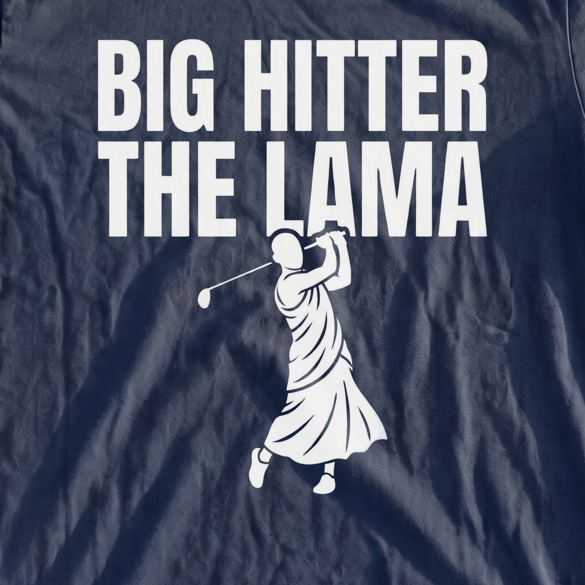 Big Hitter Heavyweight Tee, print close-up on True Navy