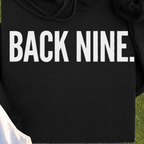 Back Nine Hoodie, print close-up on Black