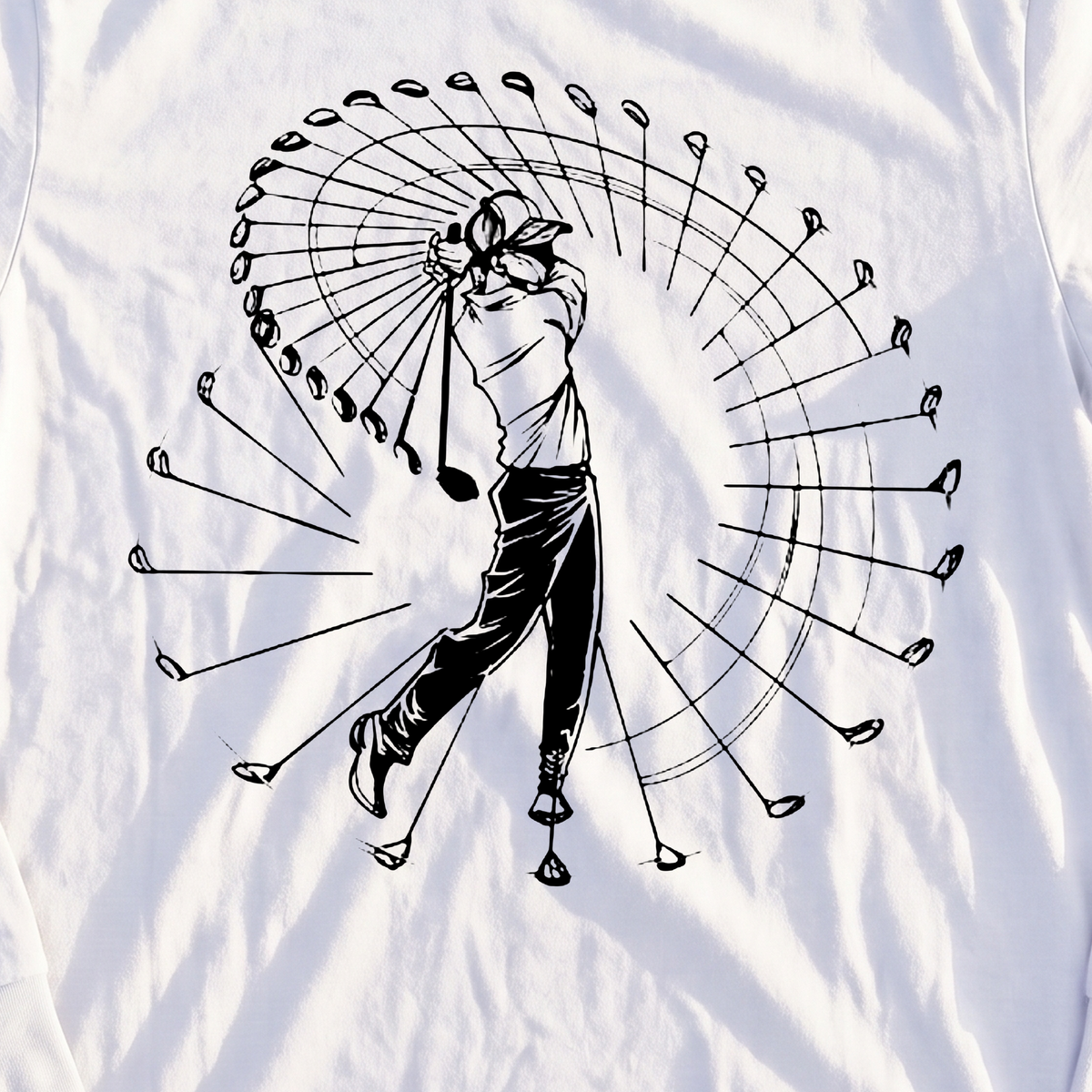 Pure Swing Long Sleeve Tee, print close-up on White
