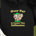 Over And Under It Hoodie, print close-up on Black
