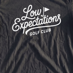 Low Expectations Club Premium Tee, print close-up on Black