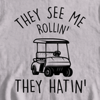 They See Me Rollin Sweatshirt, print close-up on Sport Grey
