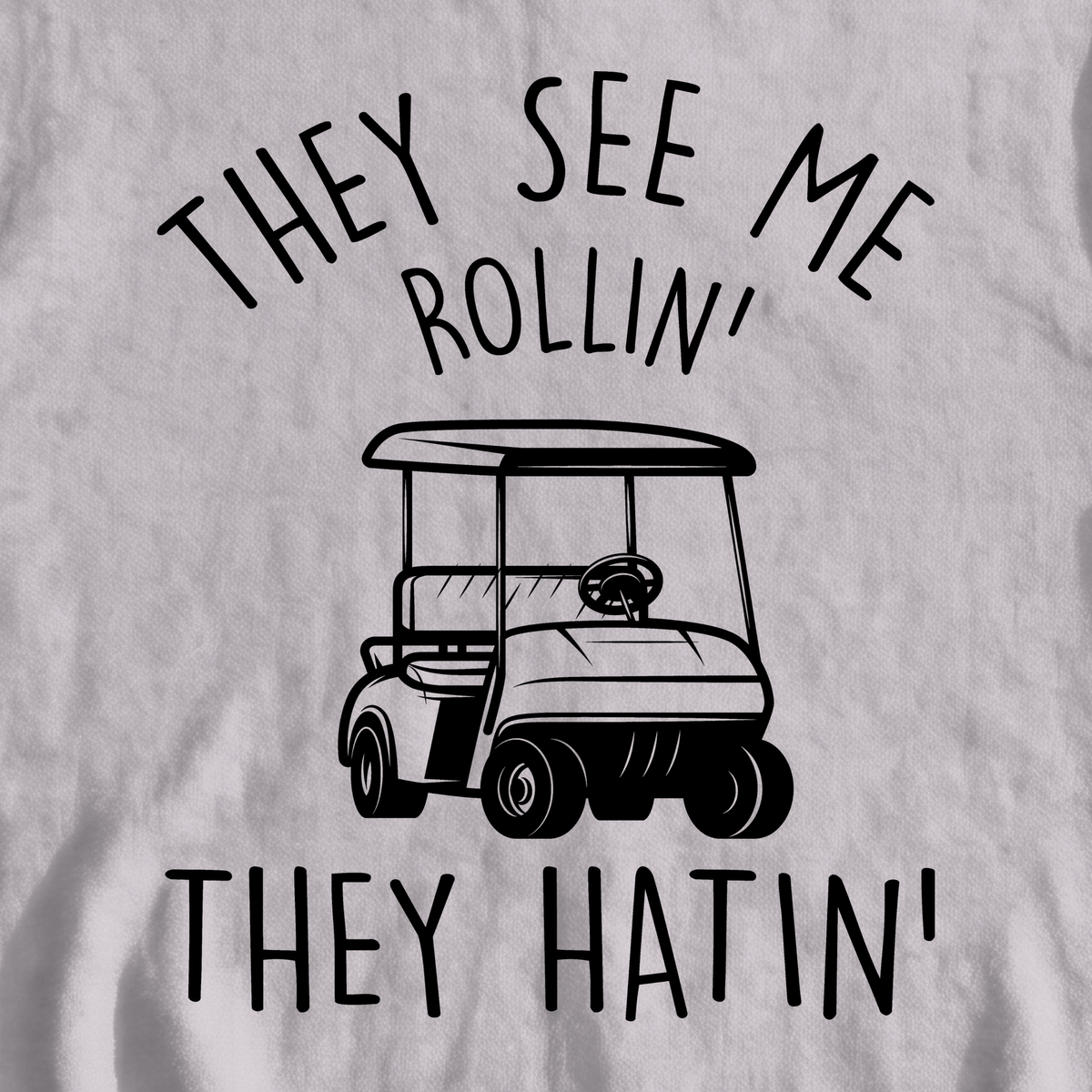 They See Me Rollin Sweatshirt, print close-up on Sport Grey