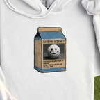 Have You Seen Me Hoodie, print close-up on White
