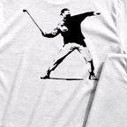 Club Thrower Back Print Tee, print close-up on White