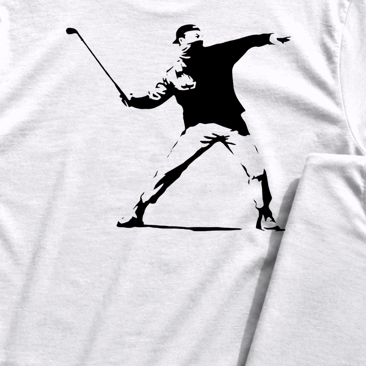 Club Thrower Back Print Tee, print close-up on White