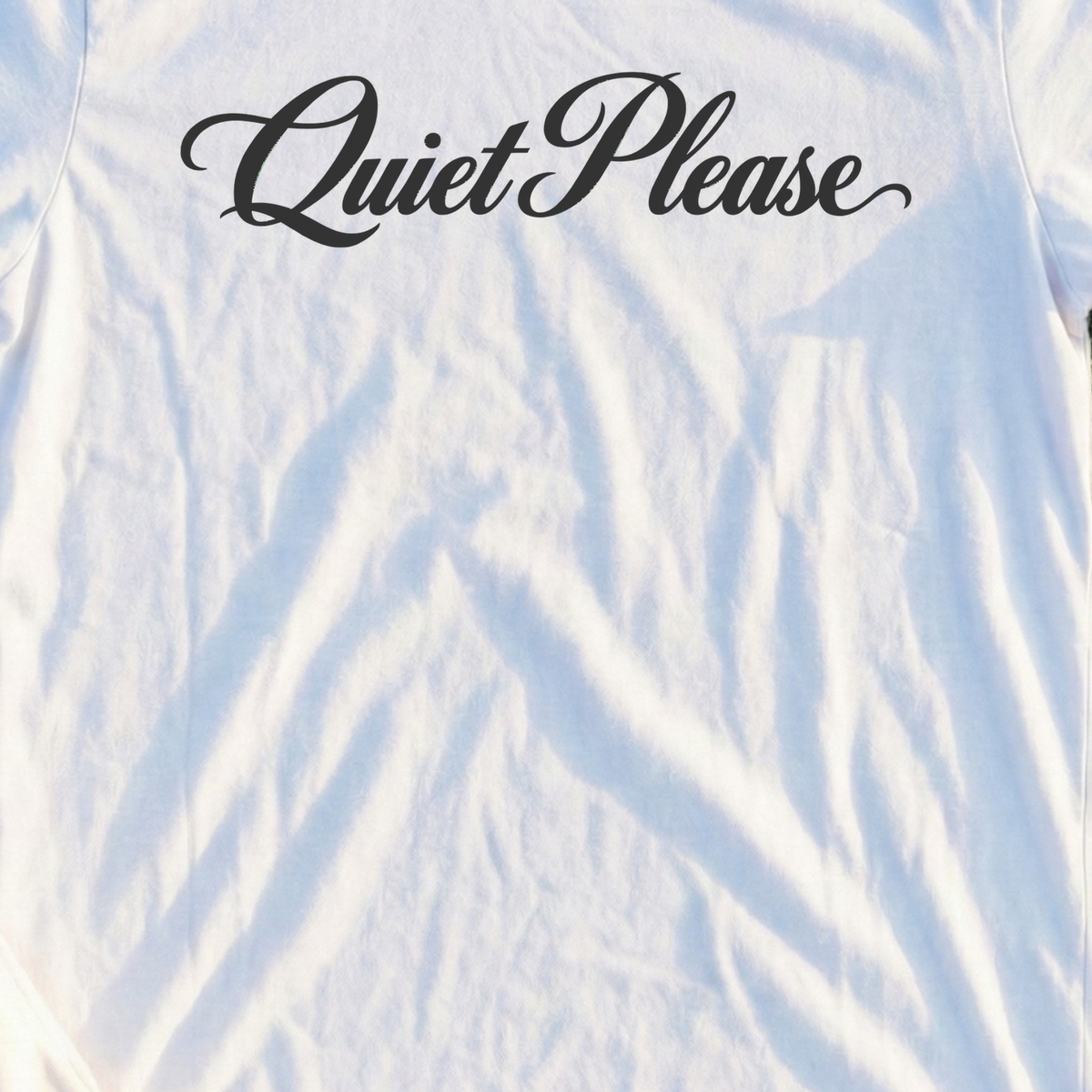 Quiet Please Tee, print close-up on White