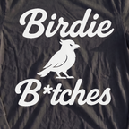 Birdie B*itches Long Sleeve Tee, print close-up on Black