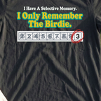 Selective Memory Tee, print close-up on Black