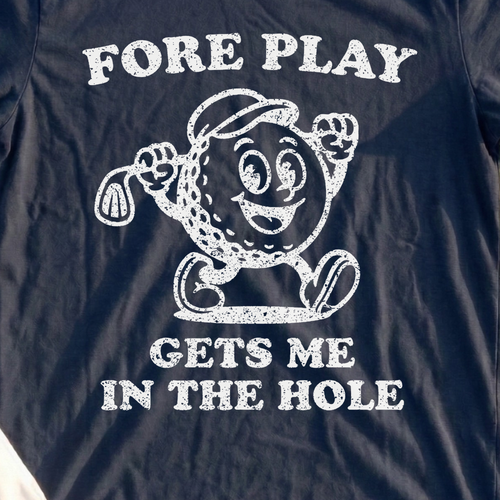 Foreplay Tee, print close-up on Navy