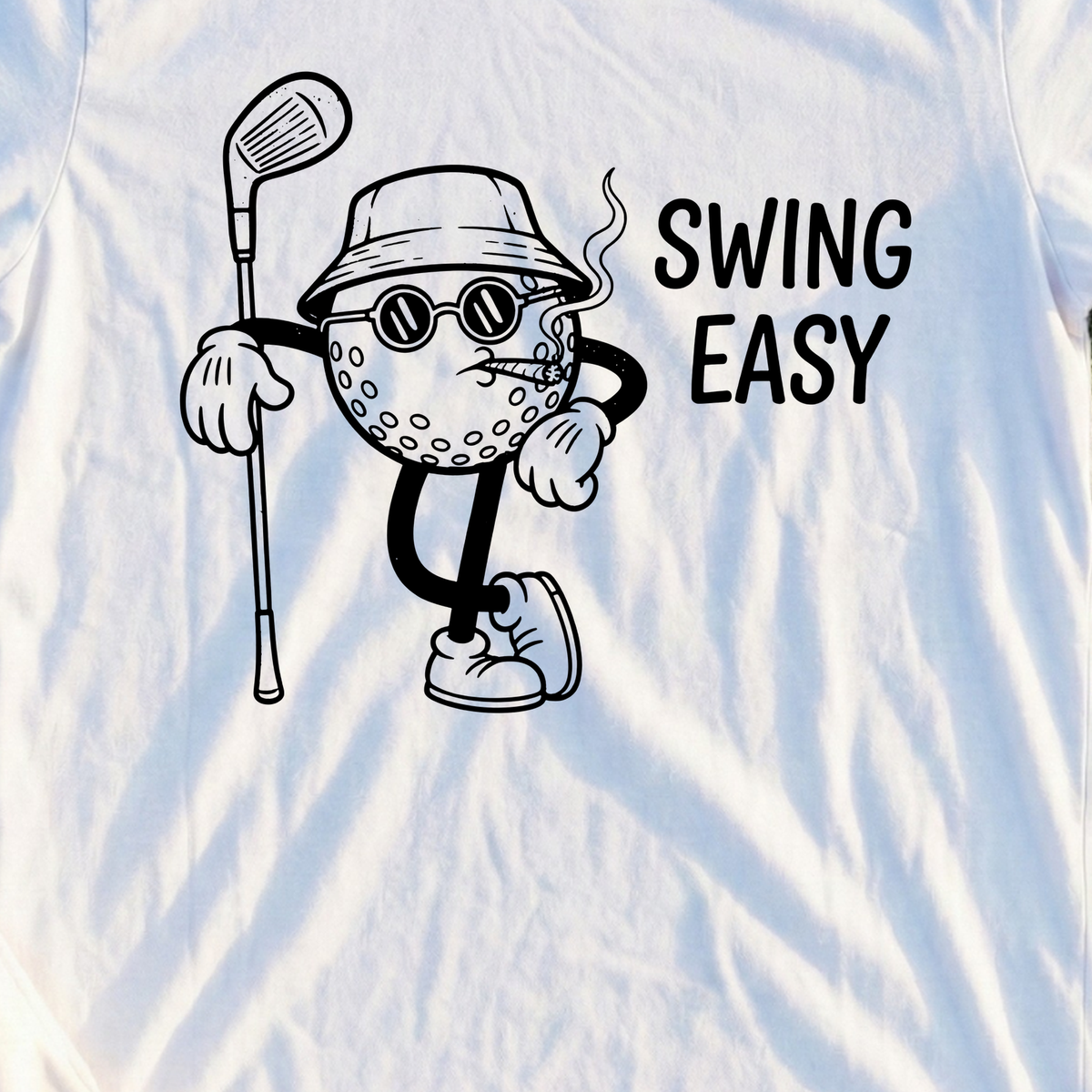 Swing Easy Tee, print close-up on White