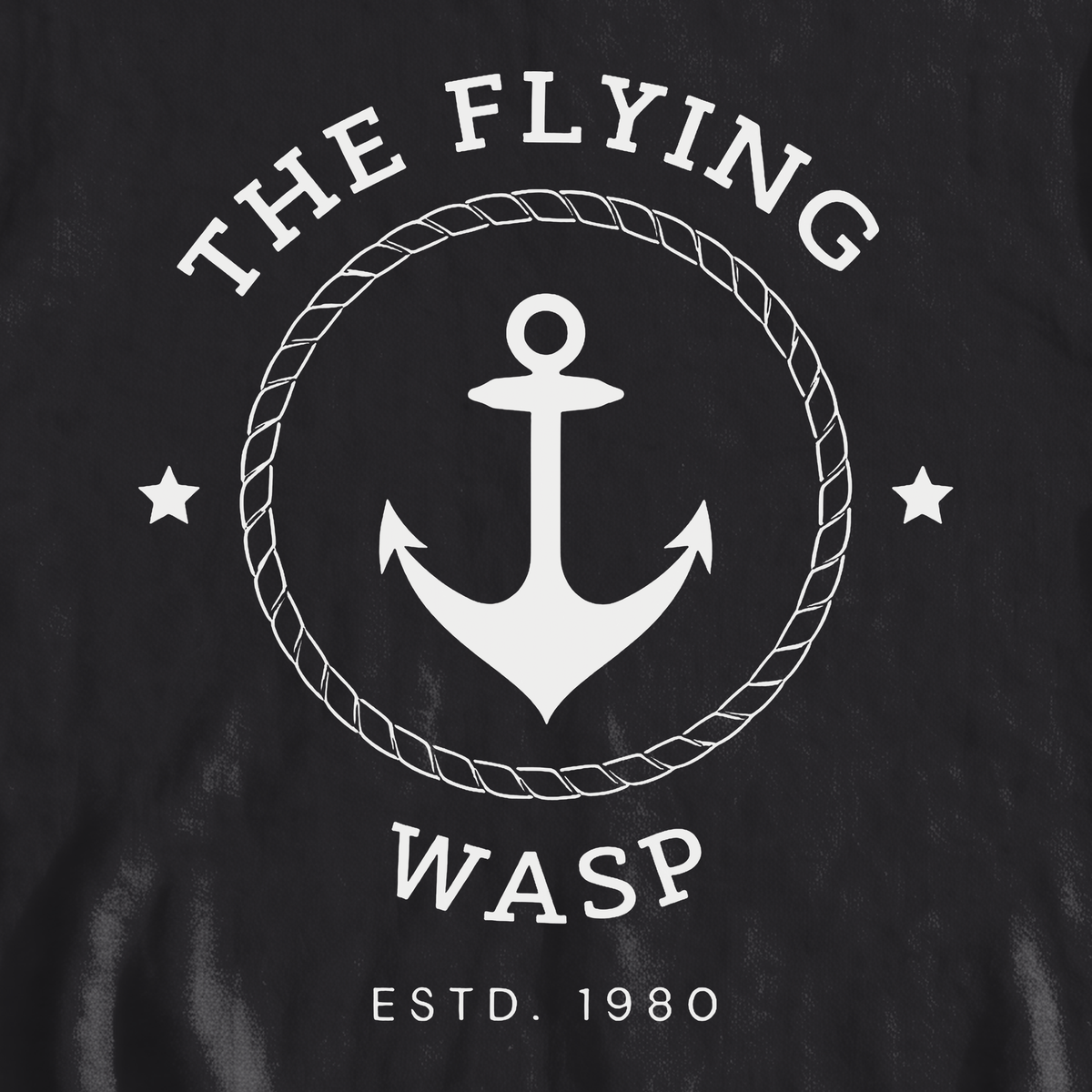 The Flying Wasp Sweatshirt, print close-up on Black
