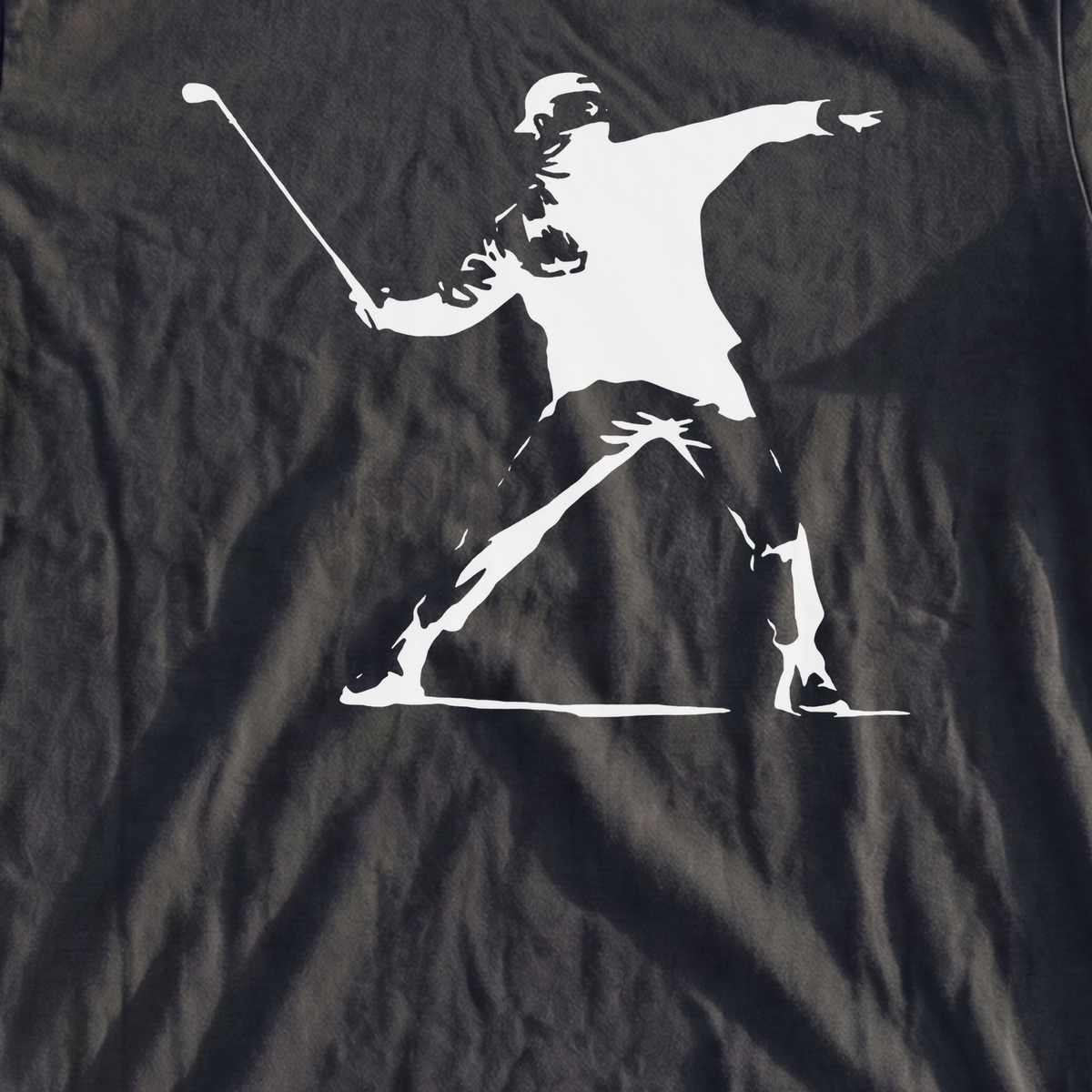 Club Thrower Heavyweight Tee, print close-up on Black