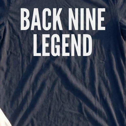 BACK NINE LEGEND Tee, print close-up on Navy