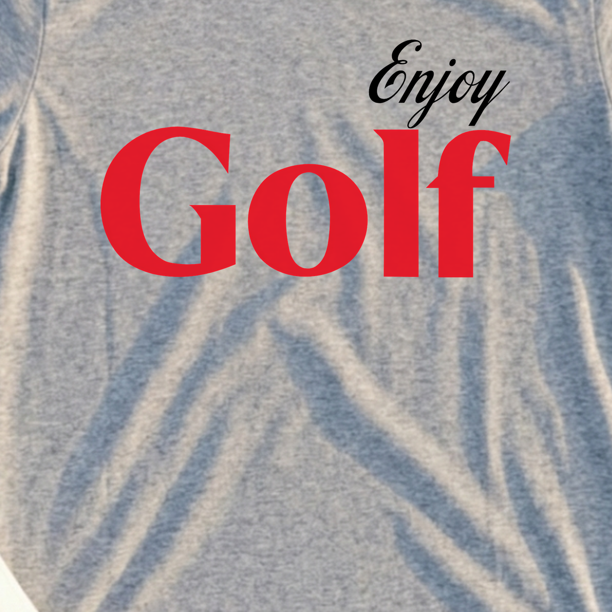Enjoy Golf Diet Tee, print close-up on Sport Grey