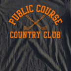 Public Course Country Club Premium Tee, print close-up on Black