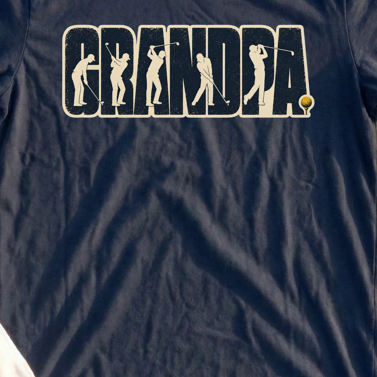 Grandpa Tee, print close-up on Navy