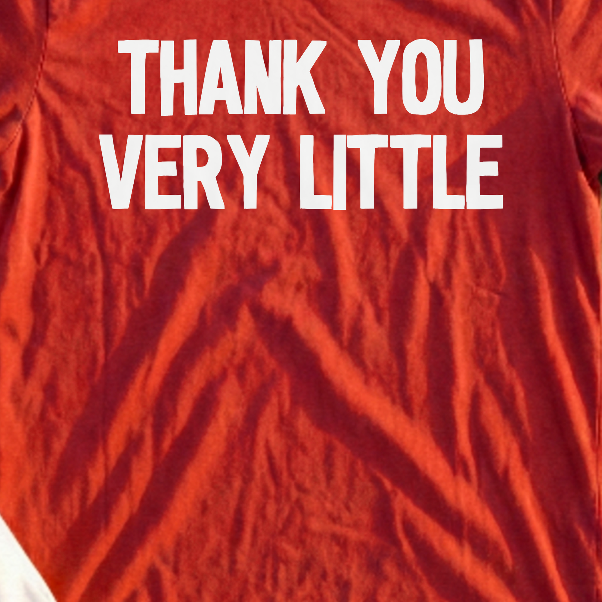 Thank You Very Little Tee, print close-up on Red
