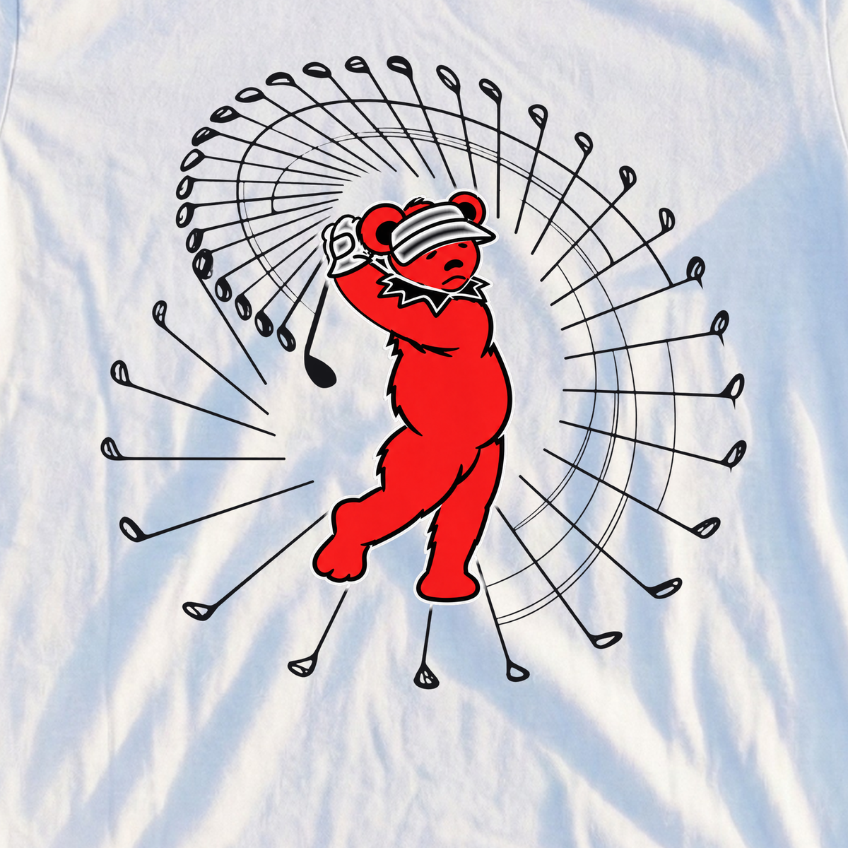 Pure Swing Bear Tee, print close-up on White