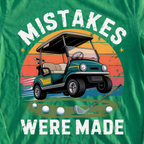 Mistakes Were Made Long Sleeve Tee, print close-up on Irish Green