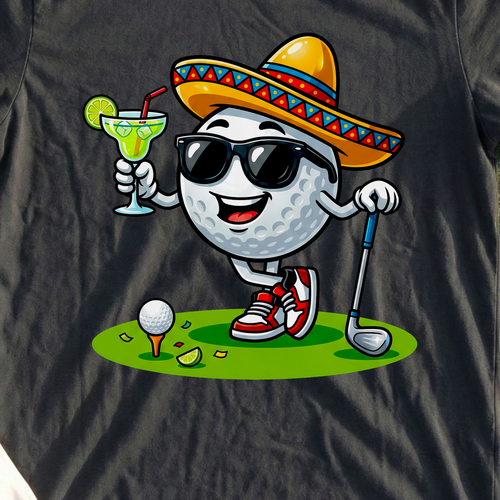Cinco De Mayo Ball Tee, print close-up on Black