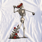 Rose Skeleton Follow Through Long Sleeve Tee, print close-up on White