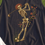 Rose Skeleton Swing Tank, print close-up on Black