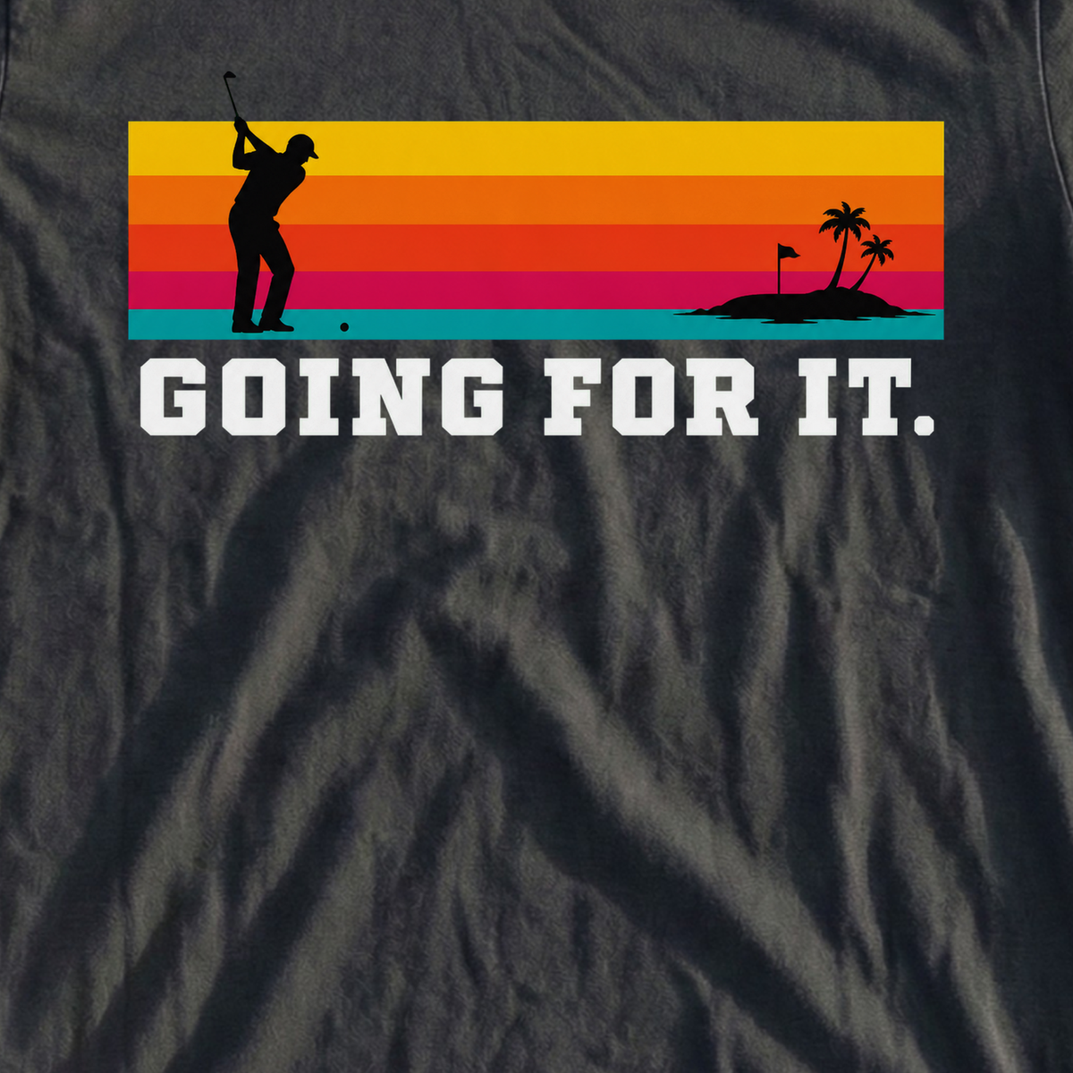 Going For It Tee, print close-up on Black