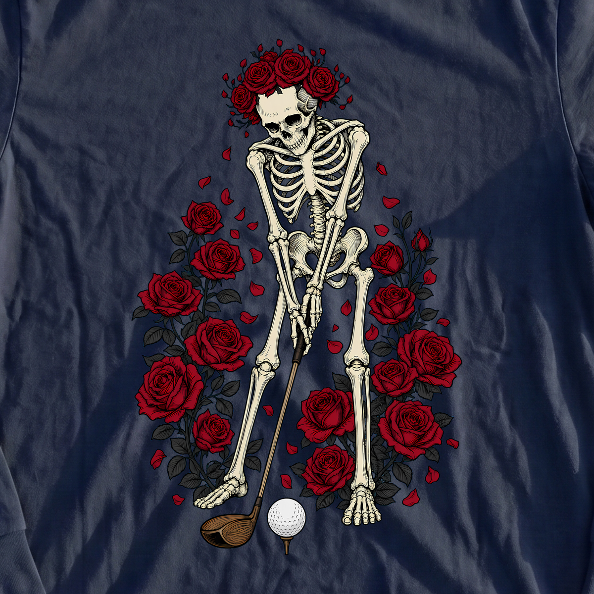Eternal Drive Long Sleeve Tee, print close-up on Navy