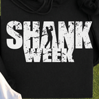 Shank Week Hoodie, print close-up on Black